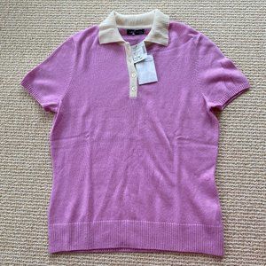 Lands End Short Sleeved Button Up Sweater